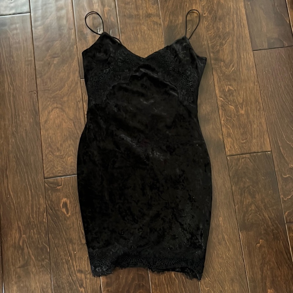 Black tight mini dress